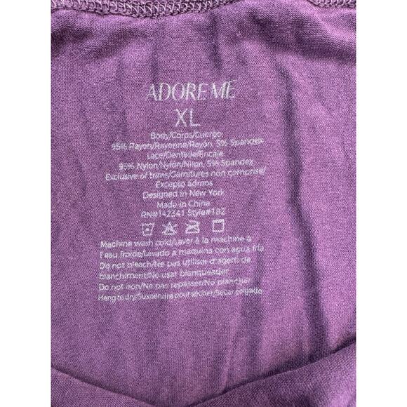 Adore Me Women’s Babydoll Slip Dress XL Purple Mesh Lace Y2K Floral Retro Slinky - Picture 11 of 15